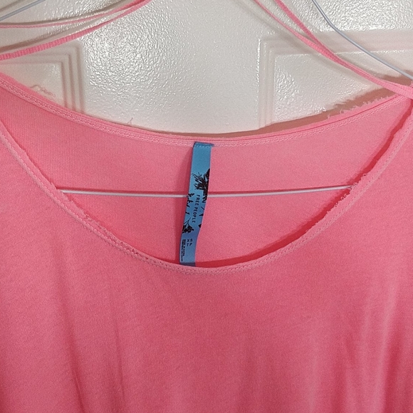 Free people florescent pink long sleeve tshirt - Picture 3 of 4